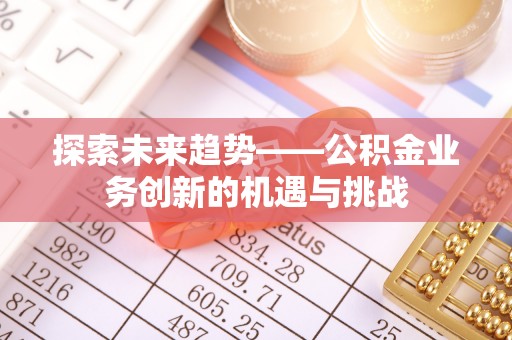 庄河探索未来趋势——公积金业务创新的机遇与挑战