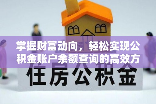 庄河掌握财富动向，轻松实现公积金账户余额查询的高效方式