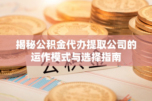 庄河揭秘公积金代办提取公司的运作模式与选择指南