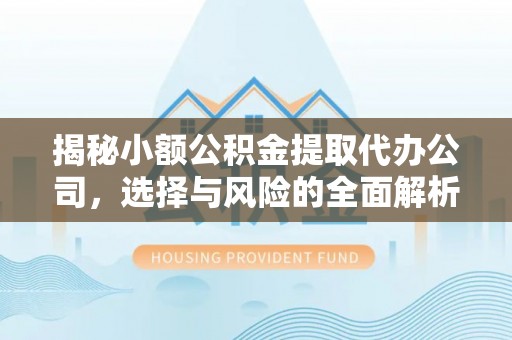 庄河揭秘小额公积金提取代办公司，选择与风险的全面解析