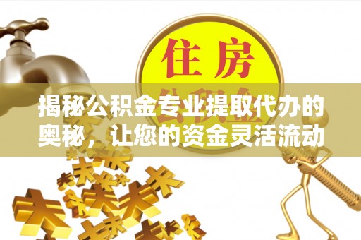 庄河揭秘公积金专业提取代办的奥秘，让您的资金灵活流动