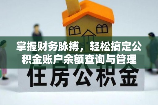 庄河掌握财务脉搏，轻松搞定公积金账户余额查询与管理