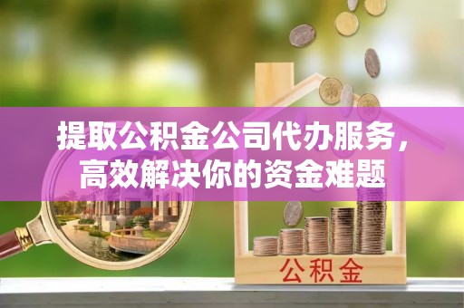 庄河提取公积金公司代办服务，高效解决你的资金难题